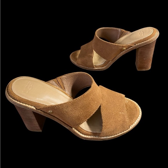 UGG-size 7 CELIA Suede Stacked Heel
Sandals in Chestnut Brown. Worn once! EUC!!! - Picture 10 of 14